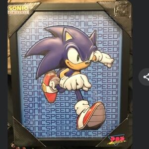 RARE Sonic the Hedgehog Pop Creations Framed Picture New 11× 14 size